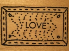 Stamp Fever Wood Mounted Rubber Stamp - "LOVE" Frame