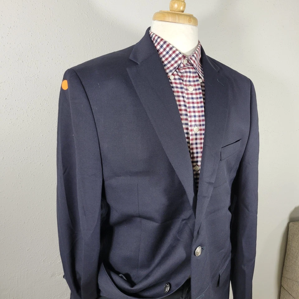 Michael Kors Men's Sport Coat Blazer Two Button Deep Navy Wool Poly Twill 44R - Image 3 of 4