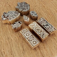 Hand Carved Wooden Printing Stamps