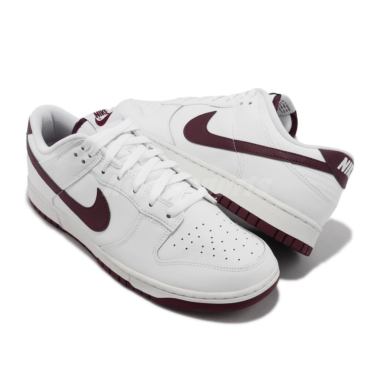 Nike Dunk Low Retro White Night Maroon Men Casual Lifestyle Shoes