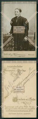 CDV photo elderly lady with cross as necklace Wippermann Essen Werden Ruhr 1895