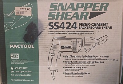 PacTool SS424 Backerboard Shear - Fiber Cement Cutting -Contractor Grade, NEW