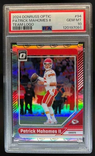 2024 Donruss Optic Patrick Mahomes II Team Logo #21/32 Chiefs PSA 10
