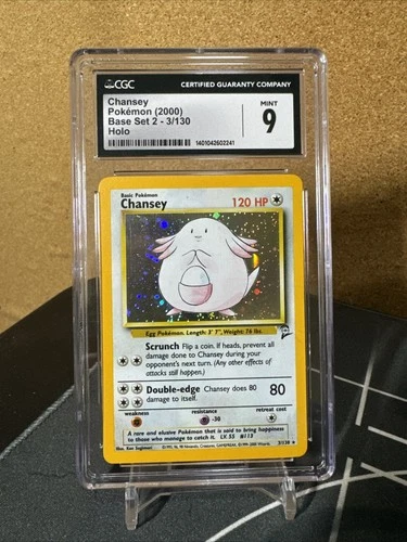 CGC 9 Chansey Holo Card 3/130 Base Set 2 Mint WOTC 1999-2000 Pokemon Card