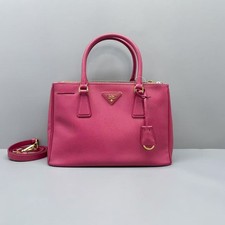 Prada Galleria Pink Saffiano Leather Tote Bag With Detachable Shoulder Strap