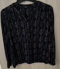 Bonita Damen Bluse Tunika Blätter schwarz/bl...