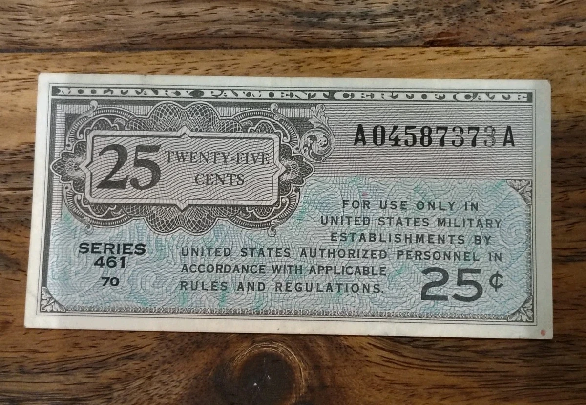 25c Denomination US Military Payment Certificates for sale | eBay
