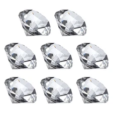 8 Pcs 30mm / 1.18 Inch Diamond Crystal Paperweight, Clear