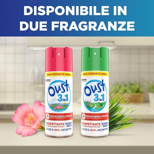OUST 3in1 Spray Disinfettante Elimina Odori, Uccide il 99,9% dei Batteri sulle S - Foto 7 di 7