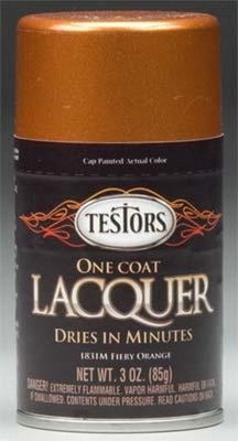 Testors 1831M Fiery Orange Mettalic One Coat Lacquer 3 oz. Spray Paint Can