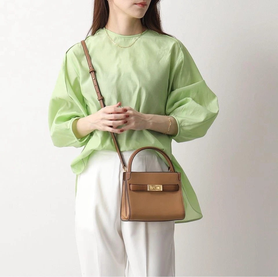 Bolso de hombro bidireccional Tory Burch Lee Radziwill cuero marrón para mujer de Japón Foto 4 de 4