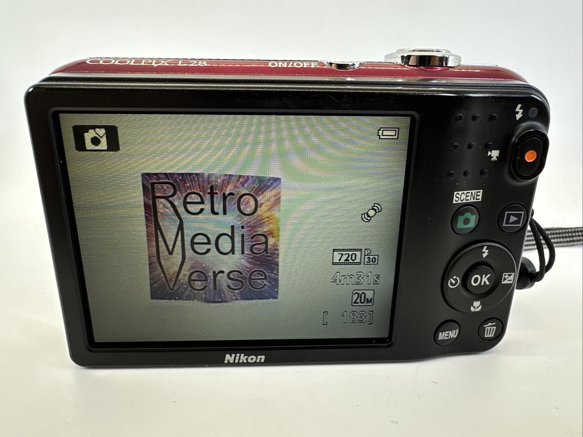美品 Nikon COOLPIX L28 レッド 単3電池駆動 単三電池で動く】Nikon COOLPIX L28 デジカメ レッド Amazon | Nikon