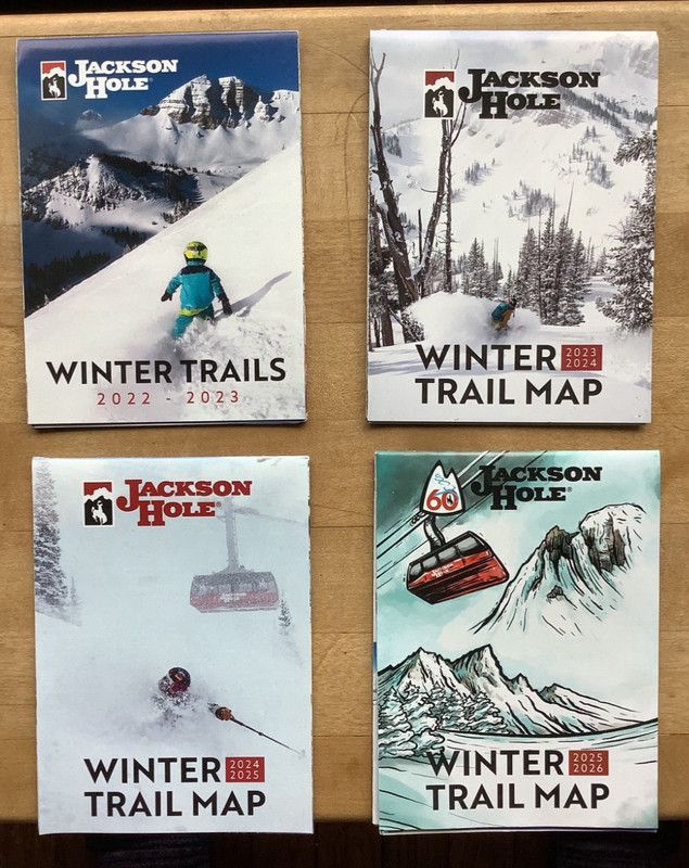 4 - Jackson Hole Wyoming Ski Trail Maps 2022 to 2026 60th Anniversary