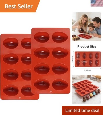 2 Pack Silicone Egg Molds 8 Cavity Easter Silicone Candy Mold 3D Egg-Shaped S...