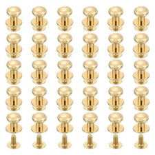 60Pcs 8mm Chicago Screws Round Head Button Leathercraft Rivets, Silver
