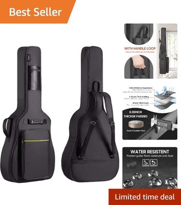 Water Resistant Acoustic Guitar Bag with Multiple Pouches and Shockproof Bottom