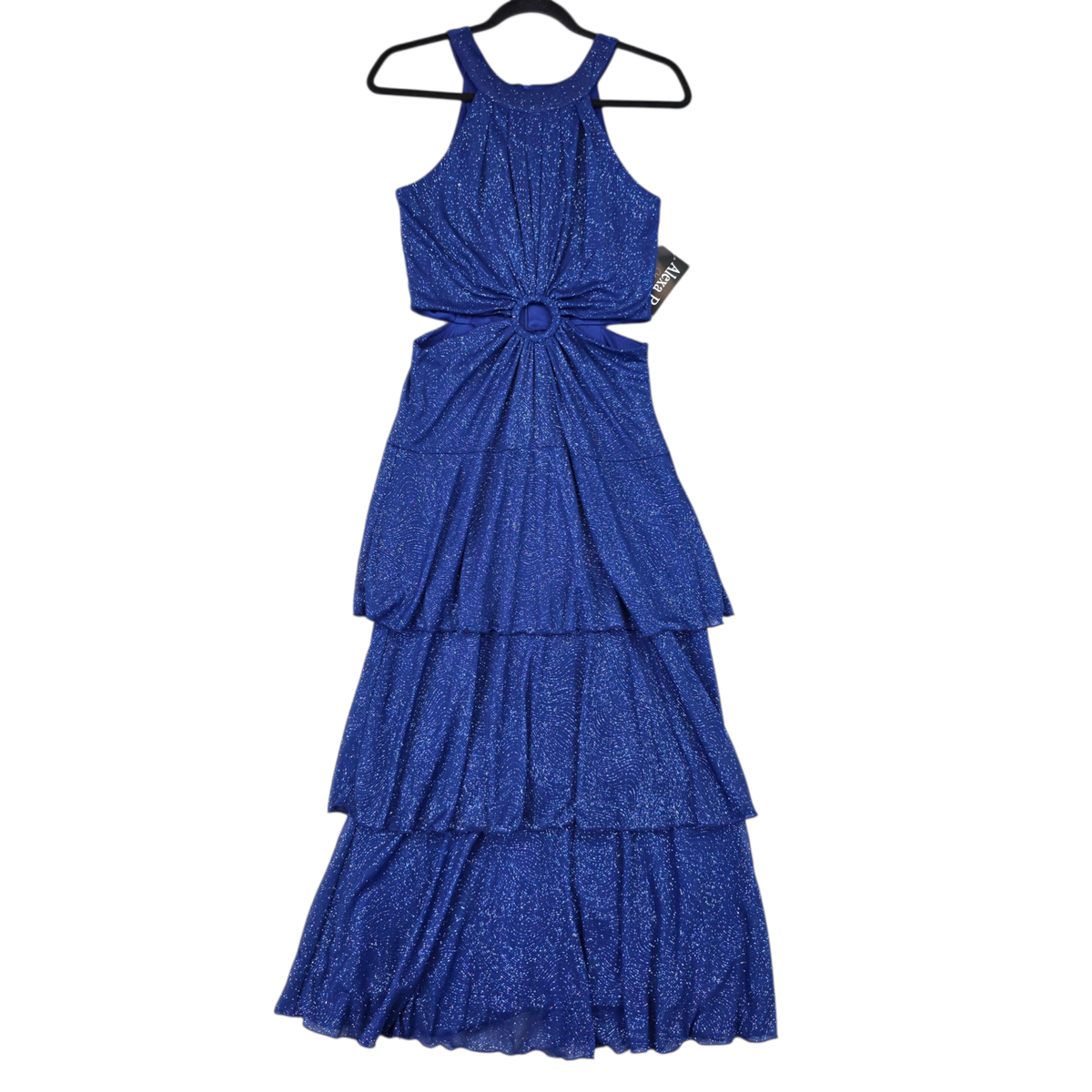 fitted blue dress Blue Floral Short Sleeve Midi Dress - All Dresses