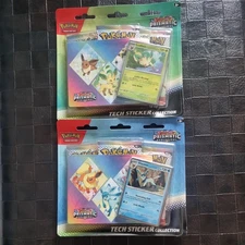 2 Pokemon Prismatic Evolutions Tech Sticker Collections,  Leafeon and Glaceon