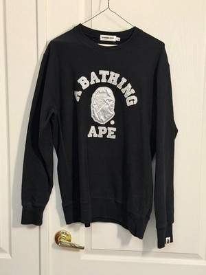 BAPE Navy Blue Crew Neck Sweatshirt -L