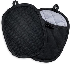 2-Pack Silicone Pot Holders, Heat Resistant up to 500°F, 9.8 x 7.6 Inch (Gray)