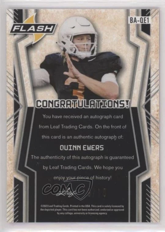 2022 Leaf Flash Pink Kaleidoscope /10 Quinn Ewers #BA-QE1 Auto - Image 2 of 2