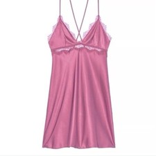Victoria  s secret pink coquette lace slip dress