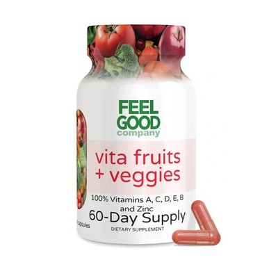 FeelGood Superfoods Vita Fruits and Veggies Capsules - 60 Count (Pack of 1) 