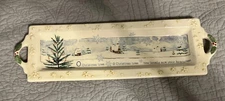 RUSS BERRIE Winter's Country Home O CHRISTMAS TREE Cheese Snack Tray Plate Dish