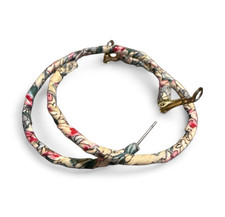 Multicolor Floral Fabric Wrapped Round Hoop E...