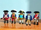 PLAYMOBIL LOT OF COLONIAL FRENCH FIGURES REF 3113 3133 3288 3619 4073 FRENCH