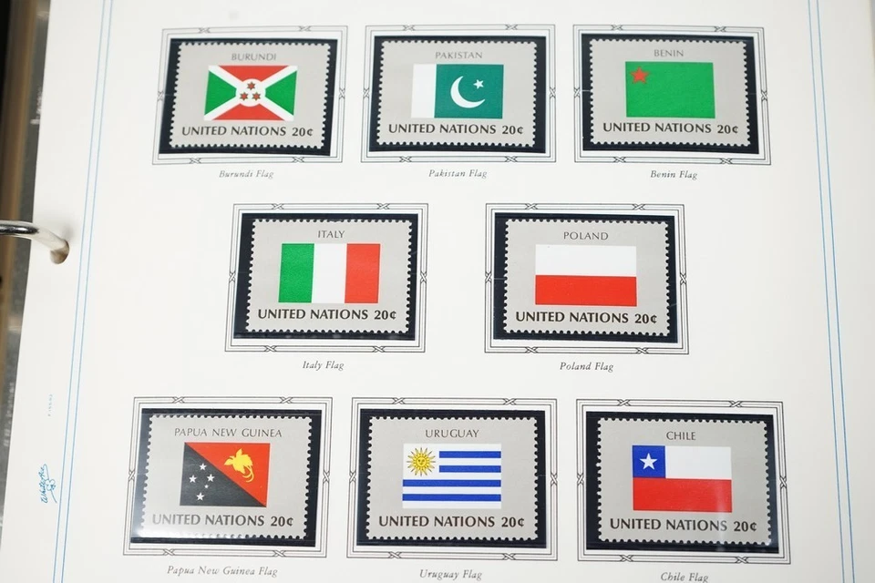 UNITED NATIONS 1984-1990 MINT COLLECTION OF 340+ STAMPS WITH FLAG SHEETS IN ALB - Image 4 of 4