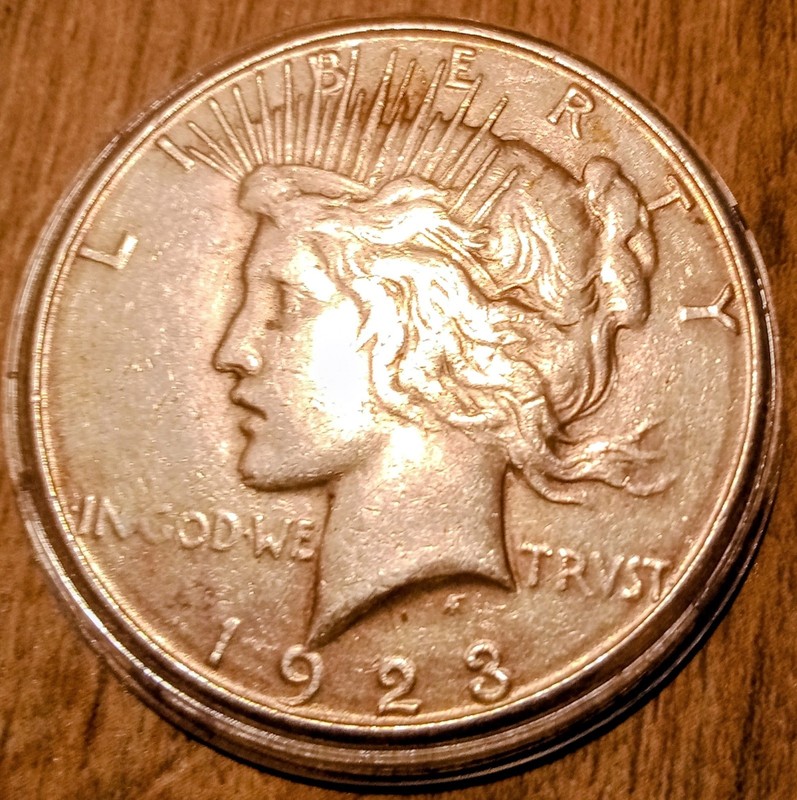 1923-S Peace Silver Dollar - Choice AU Great Eye Appeal, Nice Semi Key Date 