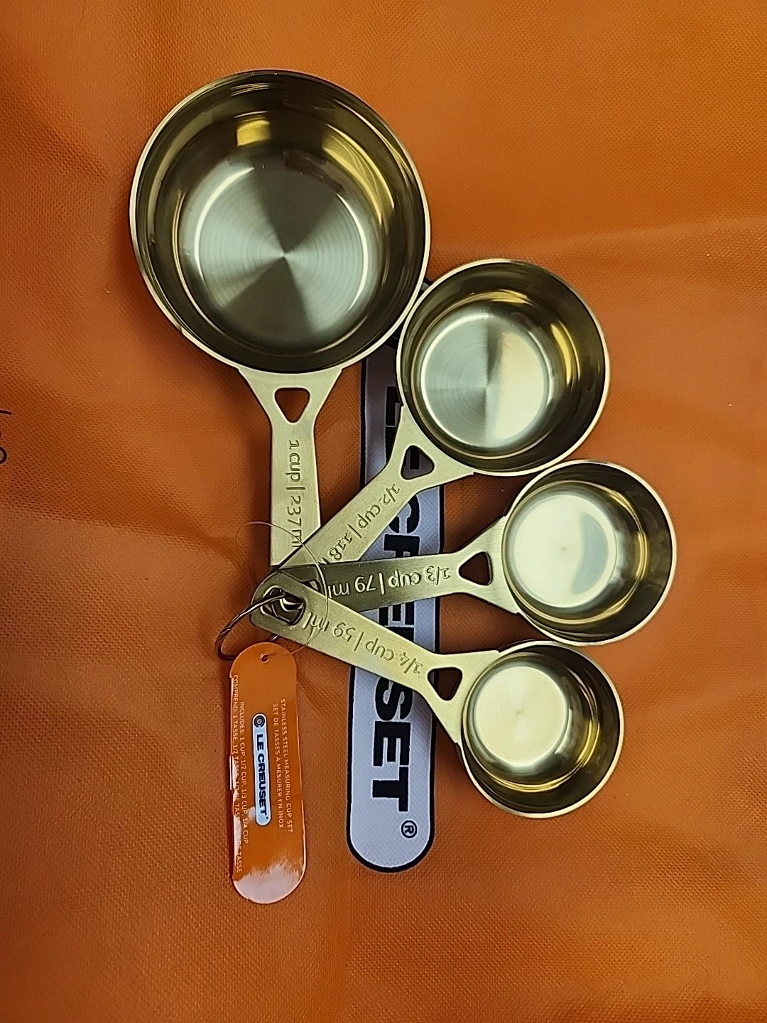 Le Creuset Stainless Steel Gold-Tone Measuring Cups, Set of 4 New
Opens in a new window or tab