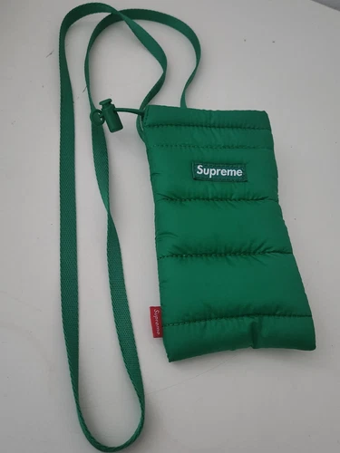 FW22 Supreme puffer neck pouch green water resistant bag Mobile Phone