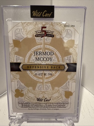 Jermod McCoy 1/1 Auto - 2024 Wild Card 5 Card Draw Rainbow Queen Of Diamonds - Picture 2 of 2