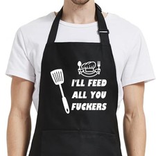 Funny Aprons for Men, Adjustable Mens apron for Grilling BBQ Cooking All You