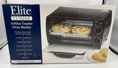 Elite Cuisine EKA-9210B 4-Slice Toaster Oven Broiler NIB