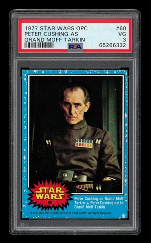 1977 OPC Star Wars #60 Peter Cushing as Grand Moff Tarkin — PSA 3