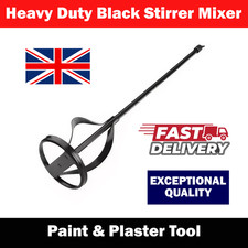 Black DRILL PAINT POT PLASTER MIXER STIRRER MIXING MIX PADDLE WHISK TOOL HEX