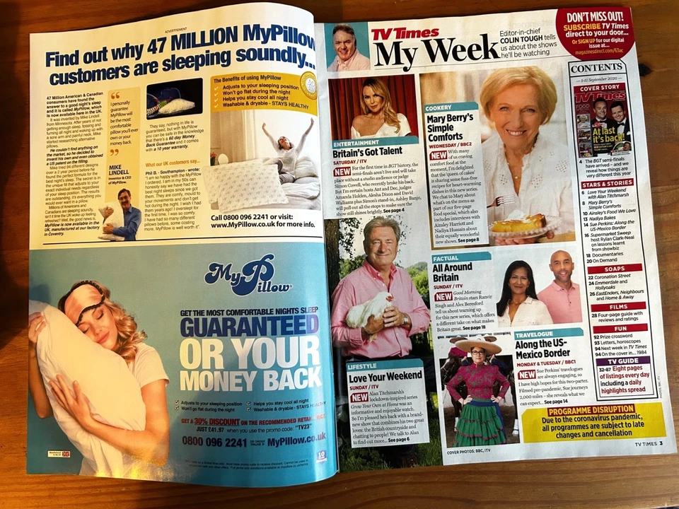 TV TIMES 5/9/2020 ANT & DEC Mary Berry ALAN TITCHMARSH Ashley Banjo SUE PERKINS - Image 2 of 4