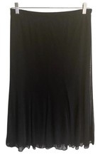 VTG Onyx Nite Black Midi Skirt Large Chiffon Sheer Overlay Y2K Whimsigoth Fairy