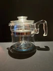 Vintage Pyrex Flameware 6 Cup Glass Coffee Percolator  #7756 (Complete Set)