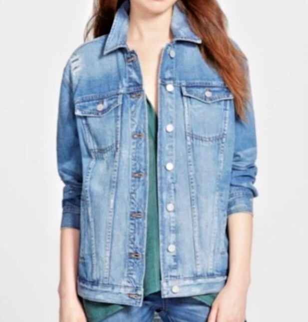 VETEMENTS Giacca oversize Madewell taglia XXS jeans denim tasche invecchiate 100% cotone