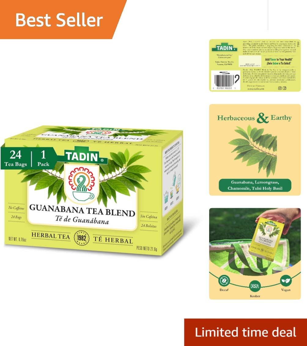 Guanabana Herbal Tea - 24 Caffeine-Free Teabags for Wellness and Relaxation
