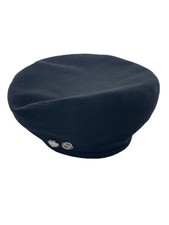 HERMES/HORSEY & HOODY/Beret/Size 59/Wool/Black/Solid Color/Women's