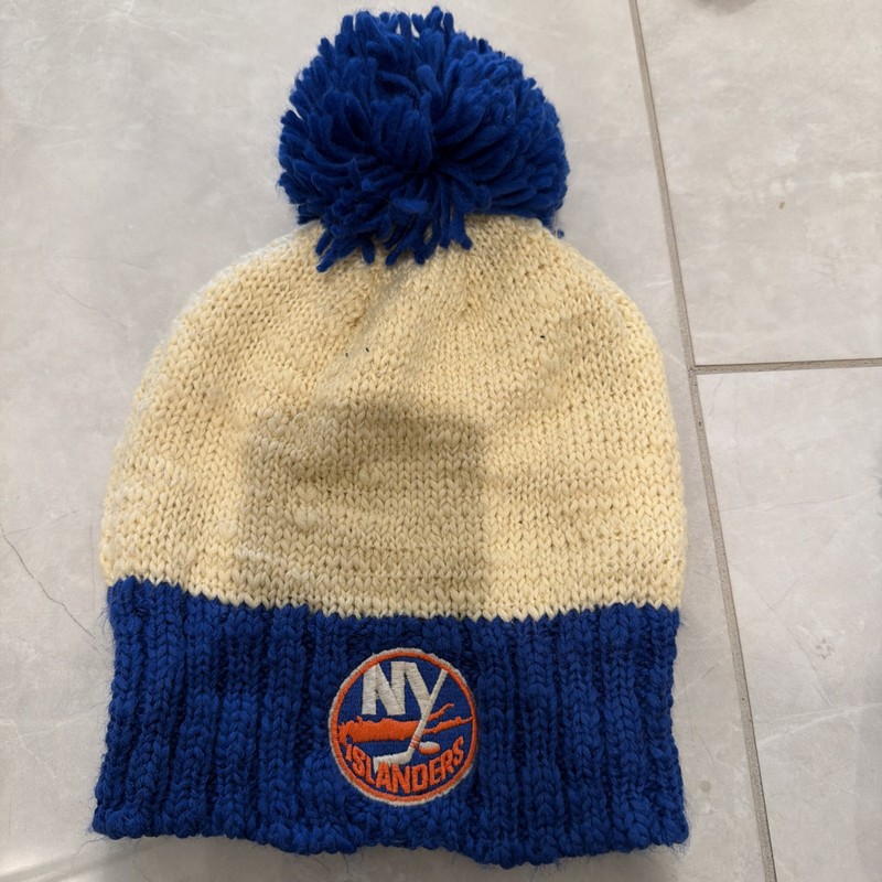 New York Islanders Beanie Bobble Hat Women’s Reebok Woven Blue And White NHL