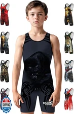 Exxact Sports Sublimated Youth Wrestling Singlet For Boys, Premium Powerlifti