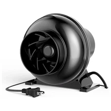 HealSmart 4 Inch Inline Duct Fan, 195 CFM Ventilation Fan, Exhaust HVAC Vent ...