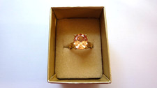 NIB Brilliant Cut Citrine/Topaz Ring 925 Size 8
