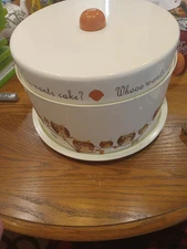 Vintage Double Cake Cupcake Carrier & Storage Owls, “Whooo Wants Cake?”